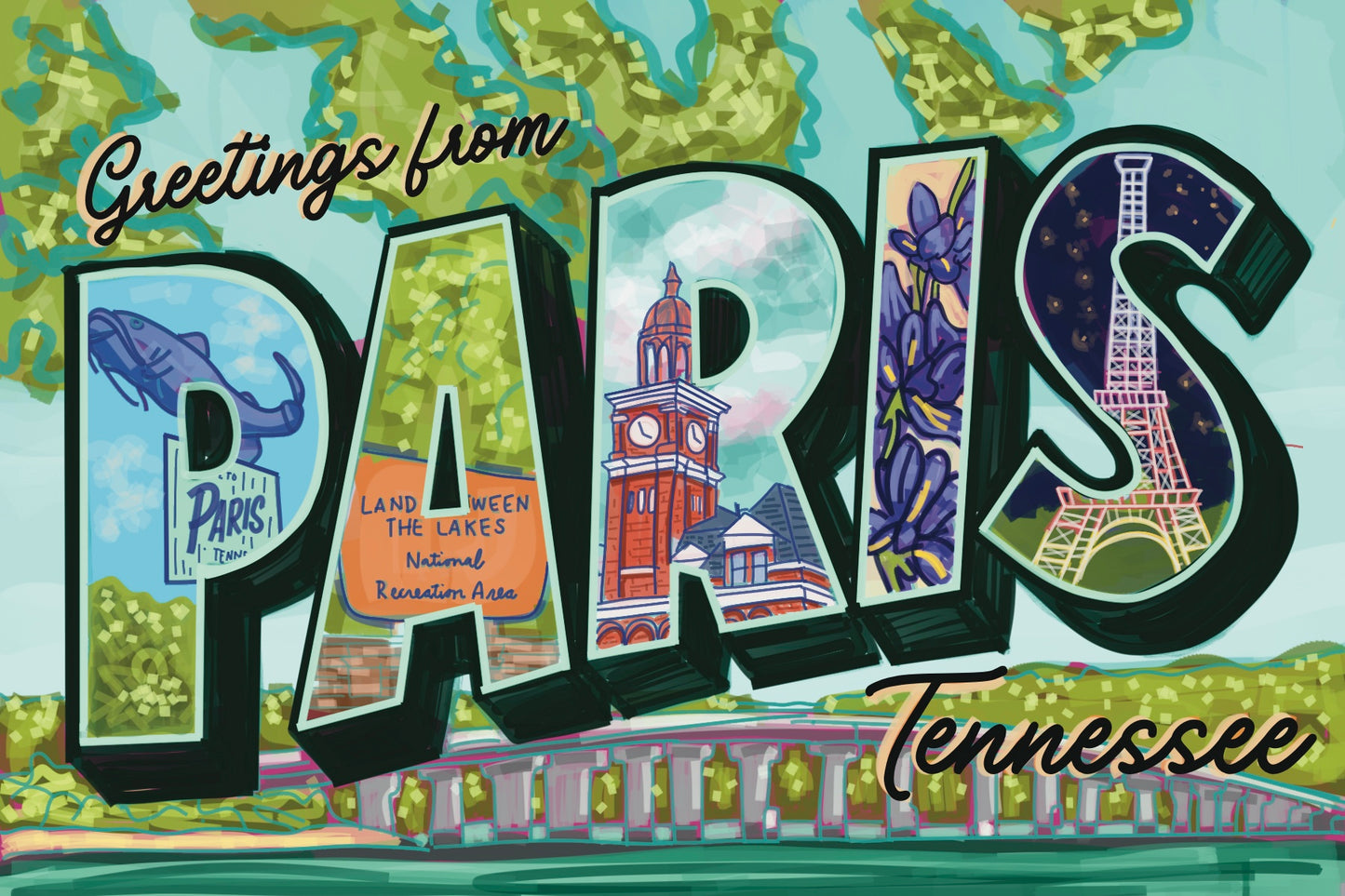 Paris, TN Postcard